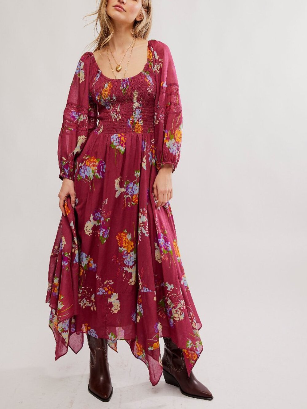 FREE PEOPLE Morning Glory Maxi Dress / Earth Red Combo